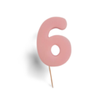 8cm číslo 6- ružové