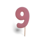 8cm číslo 9- ružové